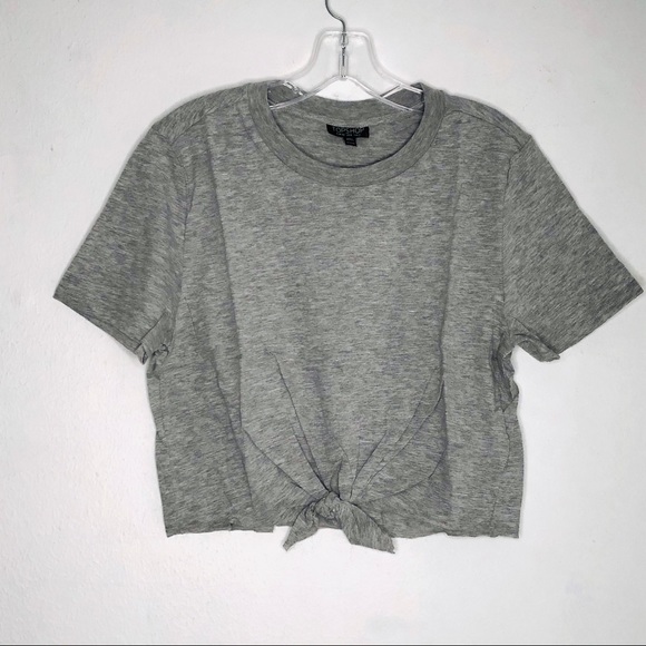 TopShop Cropped Short Sleeve Front Tie Tee 8 NWT - Picture 2 of 8